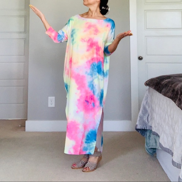 TIE DYE - NWT Off Shoulder Maxi Dress - Picture 4 of 12